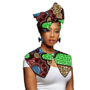 African Printing Batik Cotton Scarf Exaggerated Earrings Shawl African Earrings - MRSLM