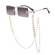 women's rimless diamond cut chain sunglasses, view 6 - MRSLM