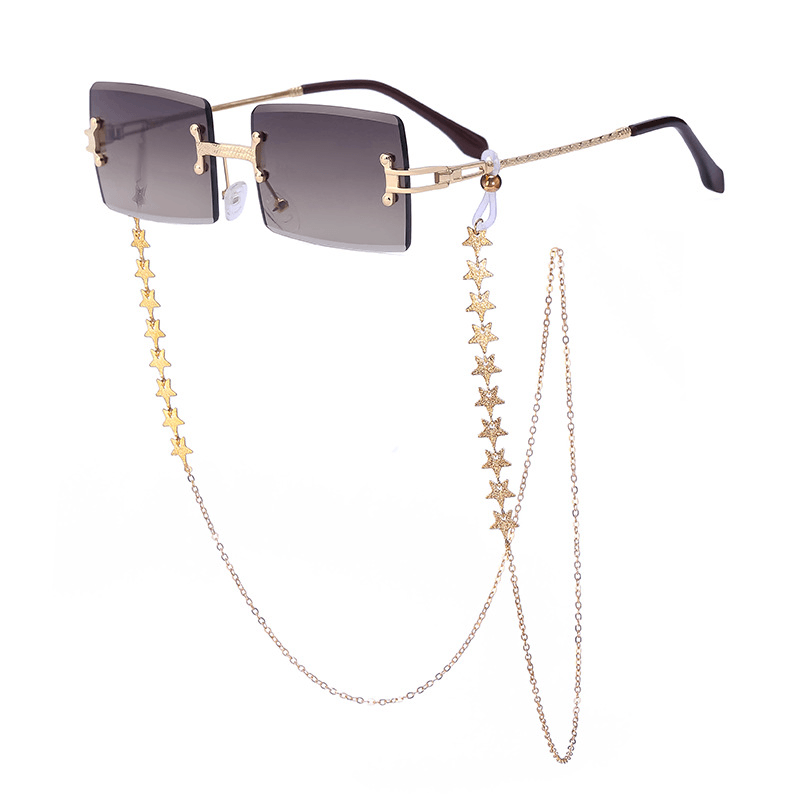 women's rimless diamond cut chain sunglasses, view 6 - MRSLM