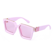 diamond-studded big square sunglasses, view 4 - MRSLM
