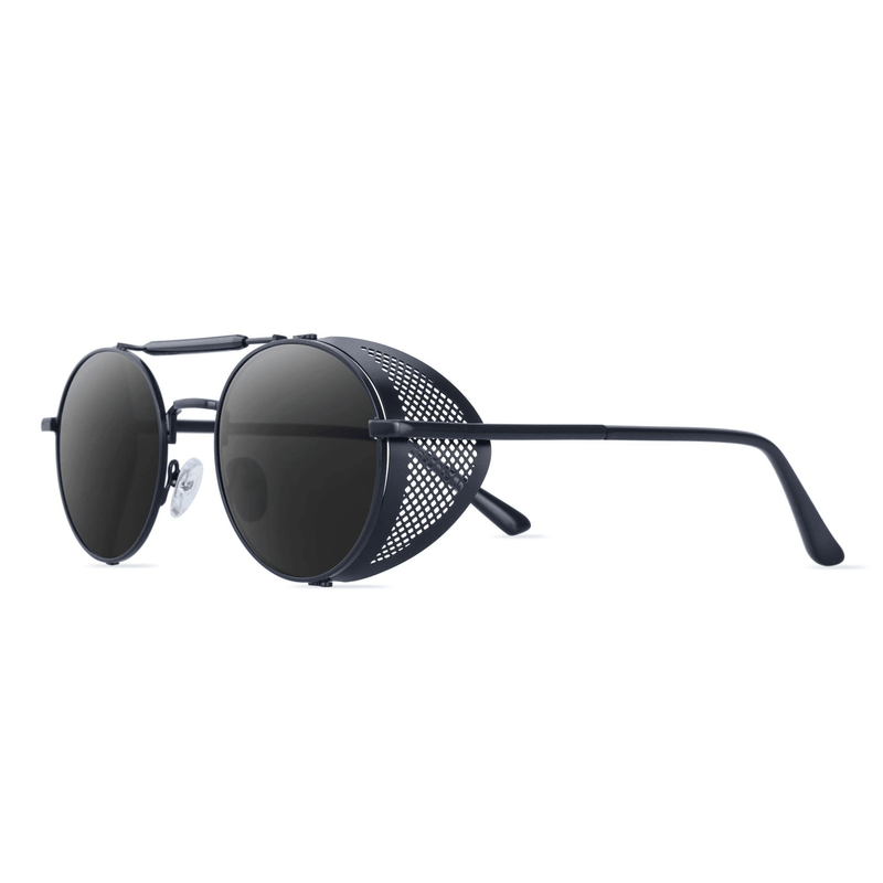 steampunk round metal sunglasses, view 2 - MRSLM