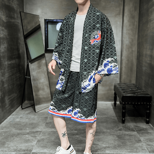 men's cotton kimono cardigan cloak - MRSLM