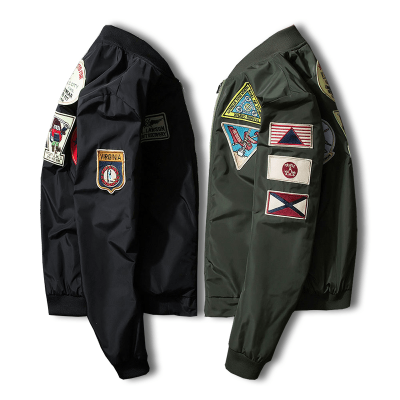men's baseball collar zip jacket, view 4 - MRSLM