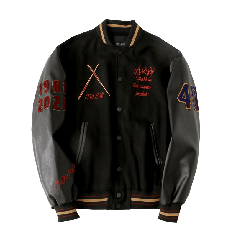 wool baseball jacket, view 6 - MRSLM