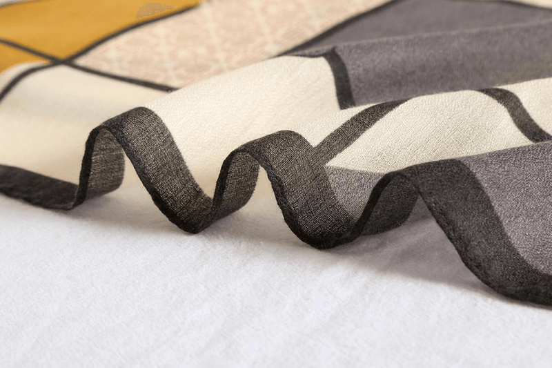 women's long check cotton linen scarf, view 6 - MRSLM