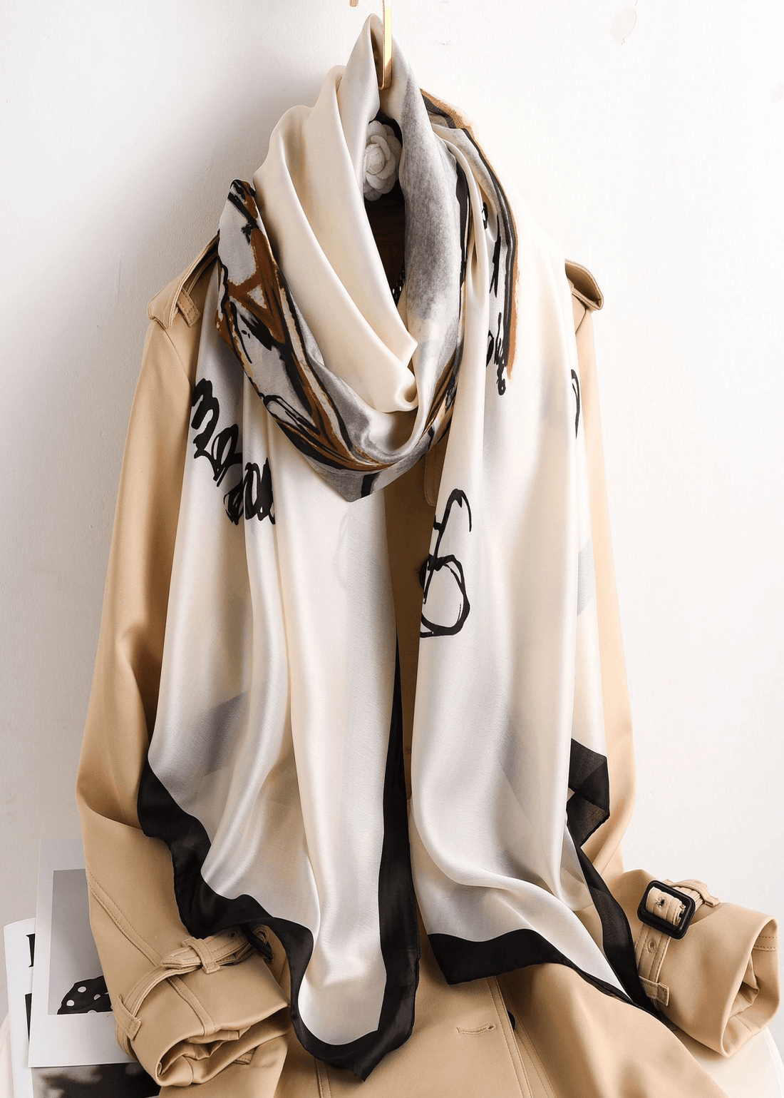 Artificial Silk Scarf Women Spring and Summer Shawl Fashion Scarf All-Match Beach Towel