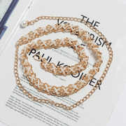 thin metal gold waist chain, view 3 - MRSLM