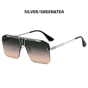 large square metal sunglasses, view 6 - MRSLM