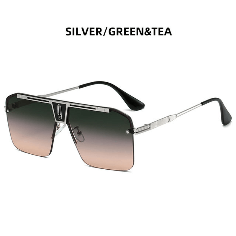 large square metal sunglasses, view 6 - MRSLM