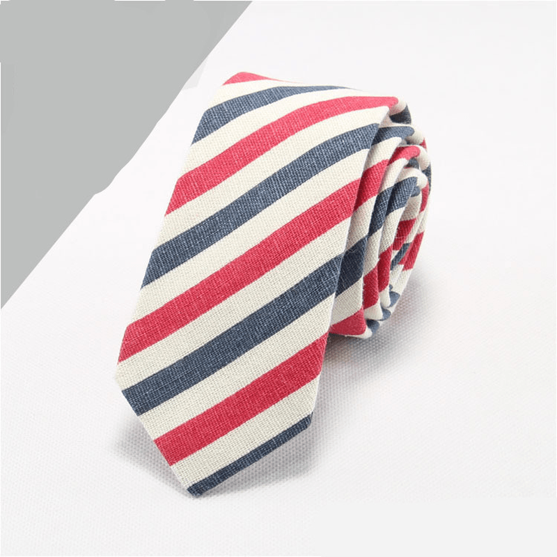men's cotton linen necktie, view 8 - MRSLM