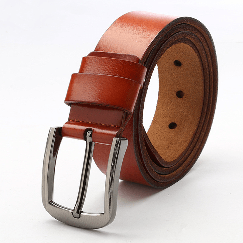Men's retro leather pin buckle belt, view 5 - MRSLM
