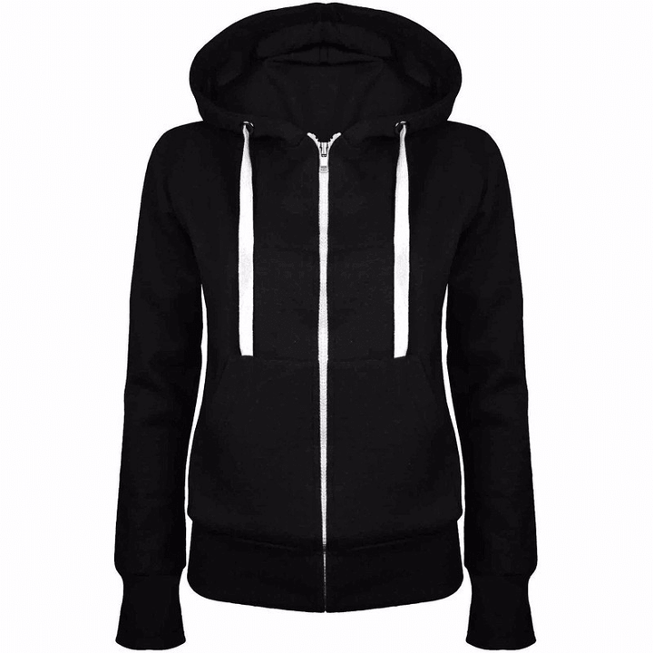 Men'S Fashion Solid Color Hooded Zip Jacket - MRSLM