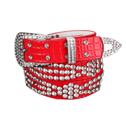 women's diamond-studded rivet alloy belt, view 2 - MRSLM