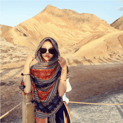fringed ethnic cotton linen scarf, view 10 - MRSLM
