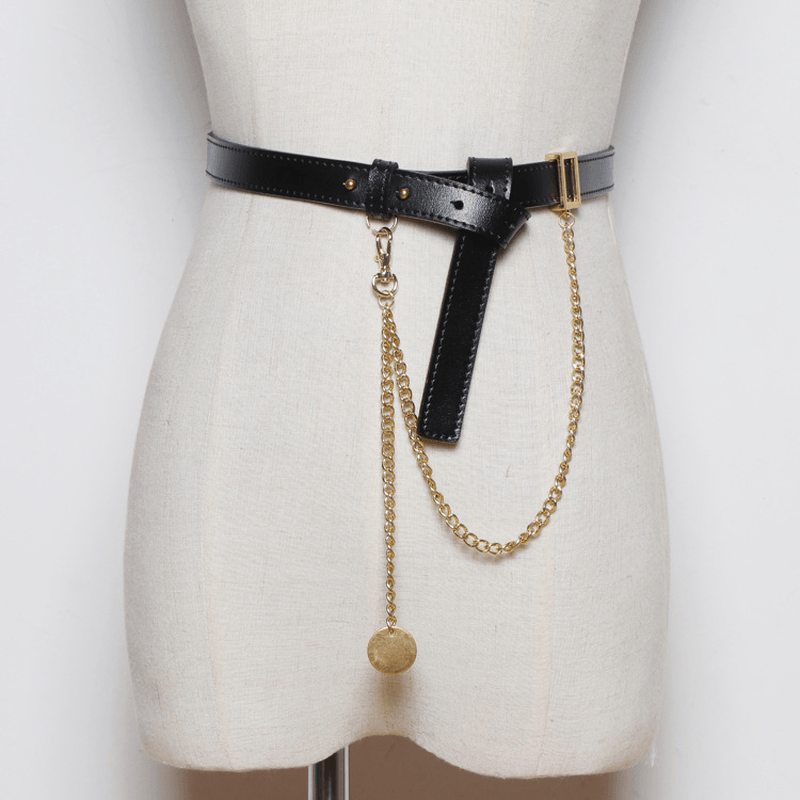 Simple All-Match Belt Chain Pin Buckle Female Leather Girdle