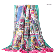 satin long scarf with letter print, view 10 - MRSLM