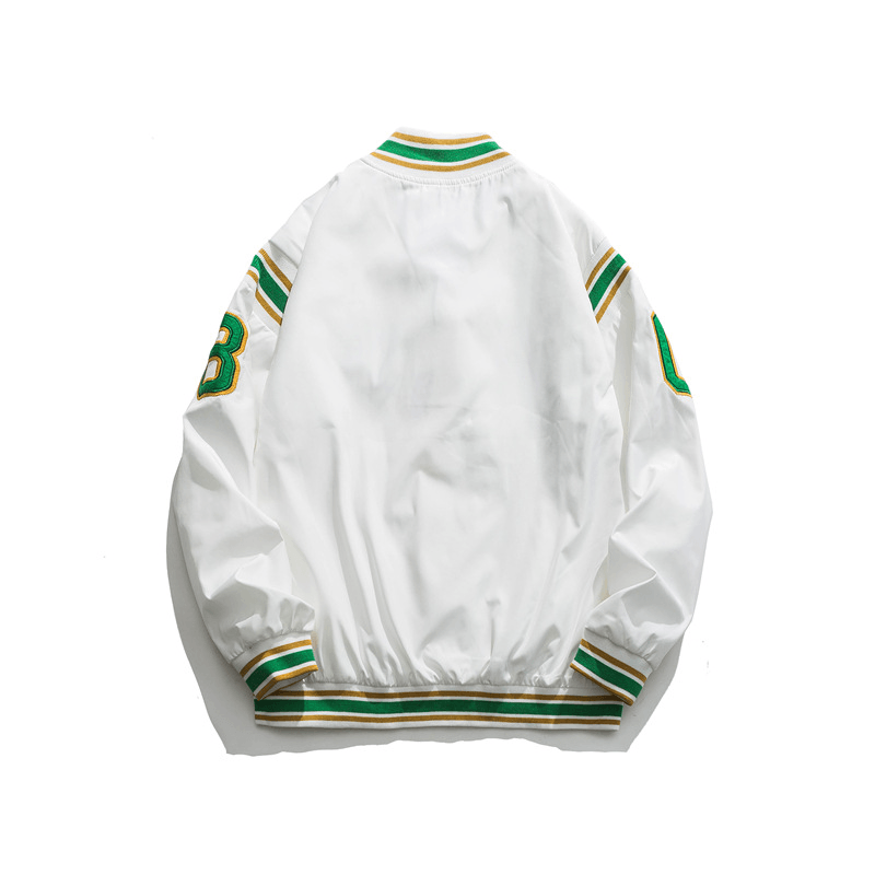 retro color block baseball jacket, view 9 - MRSLM