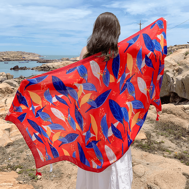 Women'S Thin Ethnic Style Scarf Oversized Sunscreen Shawl - MRSLM