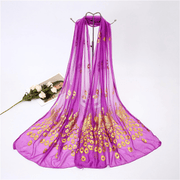 women's peacock print scarf shawl, view 3 - MRSLM