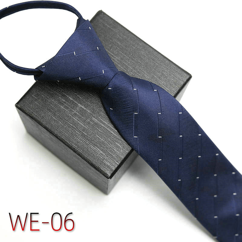 Men's striped polyester silk tie, view 6 - MRSLM
