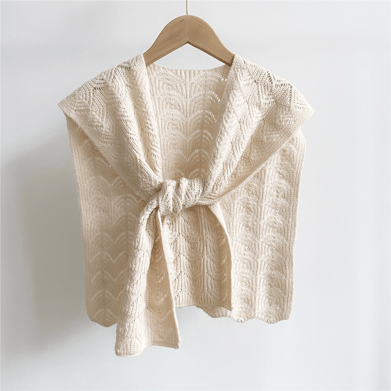 knitted double-sided maple leaf scarf, view 6 - MRSLM