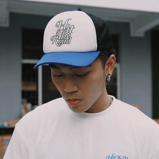 Blue and white retro cotton cap - MRSLM