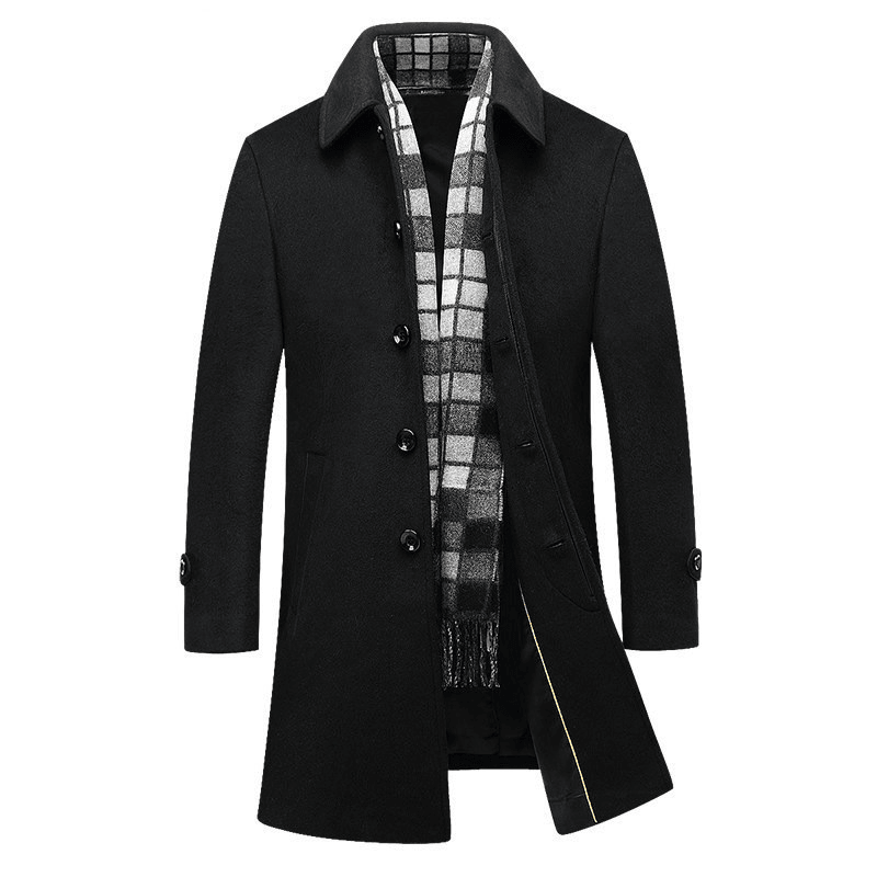 men's long lapel wool coat, view 2 - MRSLM