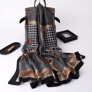 women's faux silk houndstooth scarf shawl - MRSLM