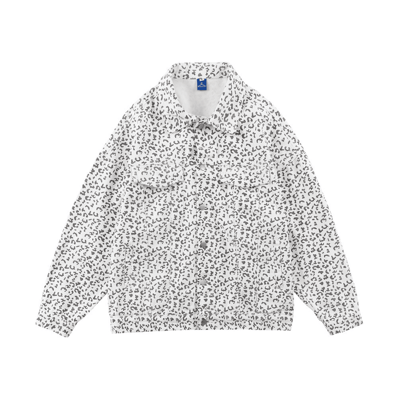 Men's leopard print denim jacket - MRSLM