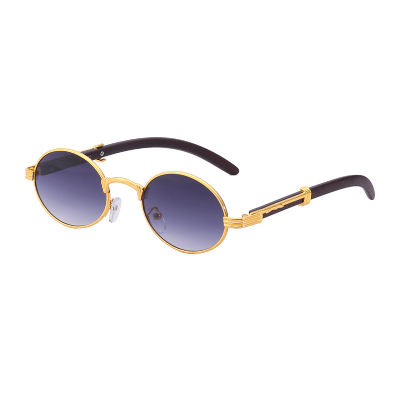 retro small round metal sunglasses, view 3 - MRSLM