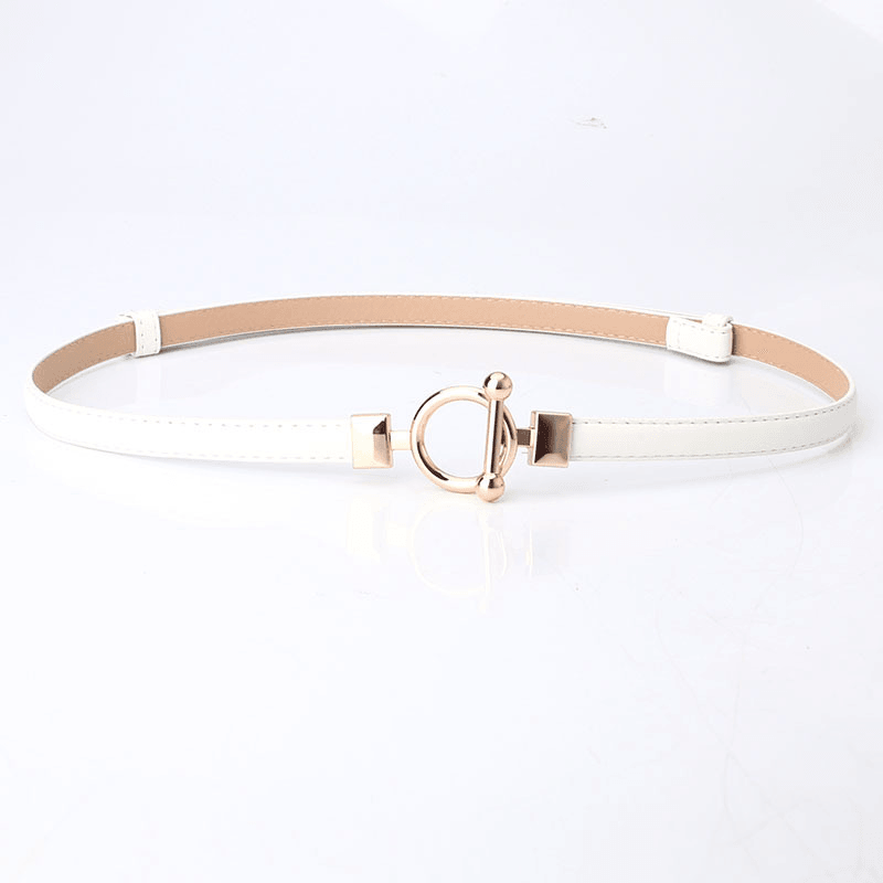 Fashion Women's Coat Decorated PU Leather Belt