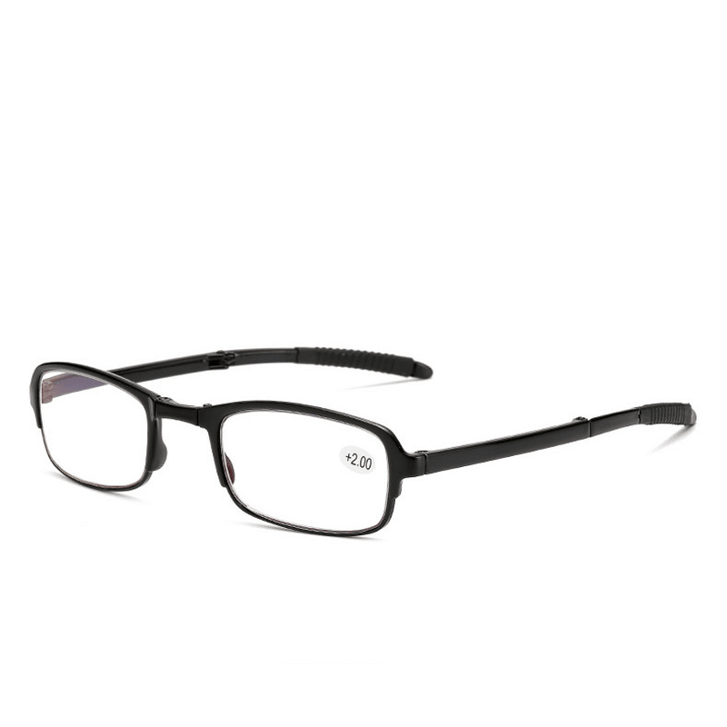 Folding portable blue film reading glasses, view 4 - MRSLM