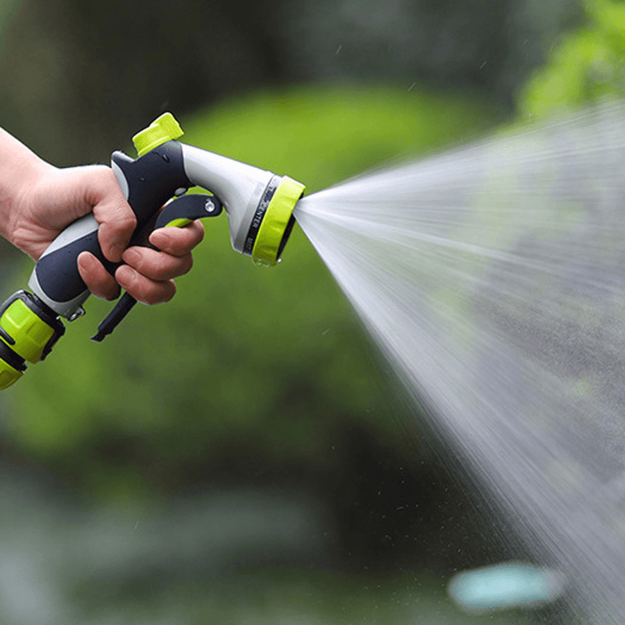 Water Pistol Garden Hose Pipe Nozzle Head Grip Gardening Soft Handle 8 Pattern Water Nozzle Watering Cleaning Tool - MRSLM