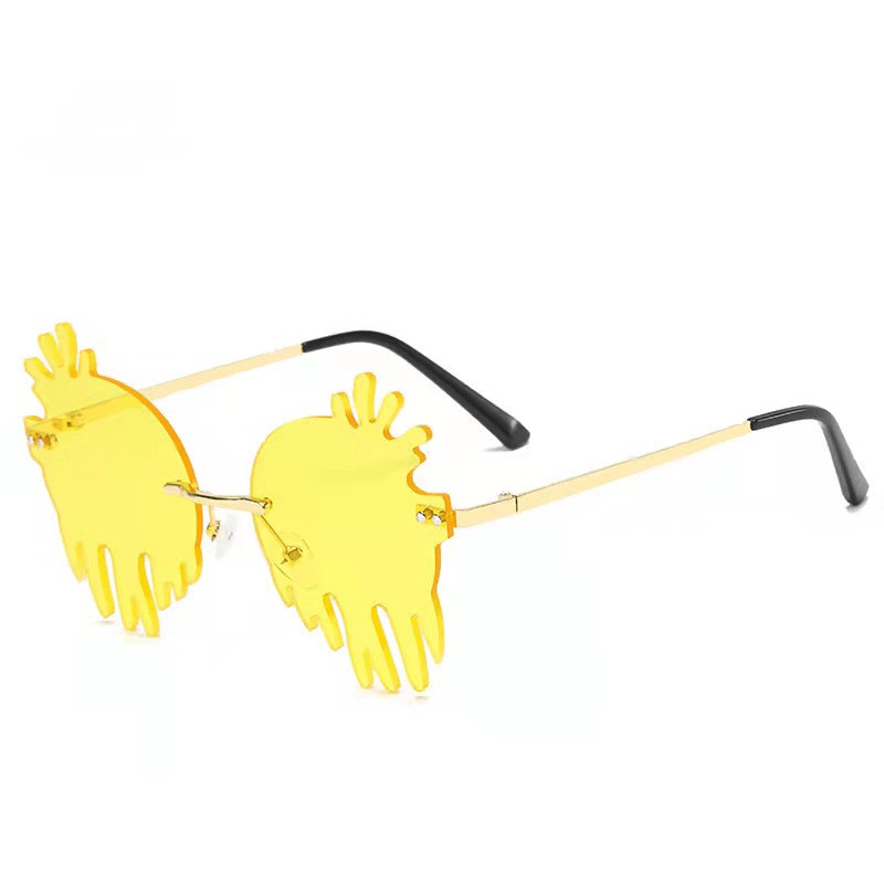 round gold frame colored lens sunglasses, view 6 - MRSLM