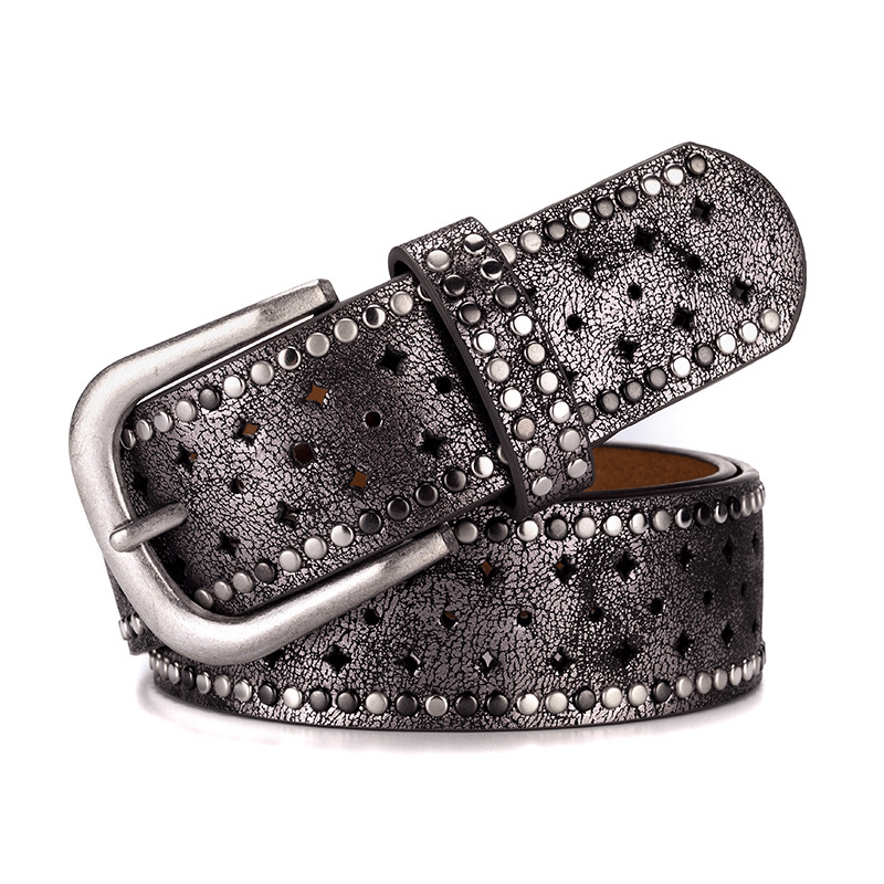 Women's casual PU belt with oval buckle - MRSLM