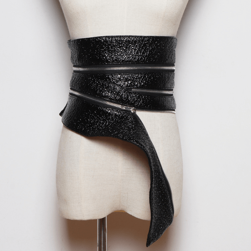 Women's black wide waist belt - MRSLM