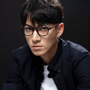 Big round glasses frame with wood temples, view 2 - MRSLM