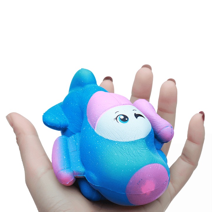 Taburasa 12CM Cute Galaxy Airplane Plane Squishy Slow Rising Squeeze Toy Kids Gift with Packaging - MRSLM