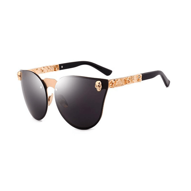 Gothic skull head decorated sunglasses, view 3 - MRSLM