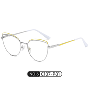 Women's two-tone metal cat eye glasses, view 7 - MRSLM
