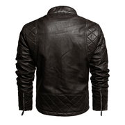 men's stand collar zipper motorcycle jacket, view 2 - MRSLM