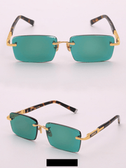 dark green crystal lens sunglasses, view 2 - MRSLM