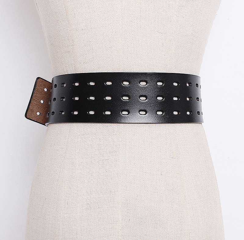 women's solid color wide belt, view 10 - MRSLM