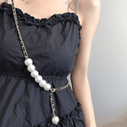 pearl metal braided waist chain belt, view 2 - MRSLM