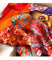 floral tie-dye gauze scarf shawl, view 8 - MRSLM
