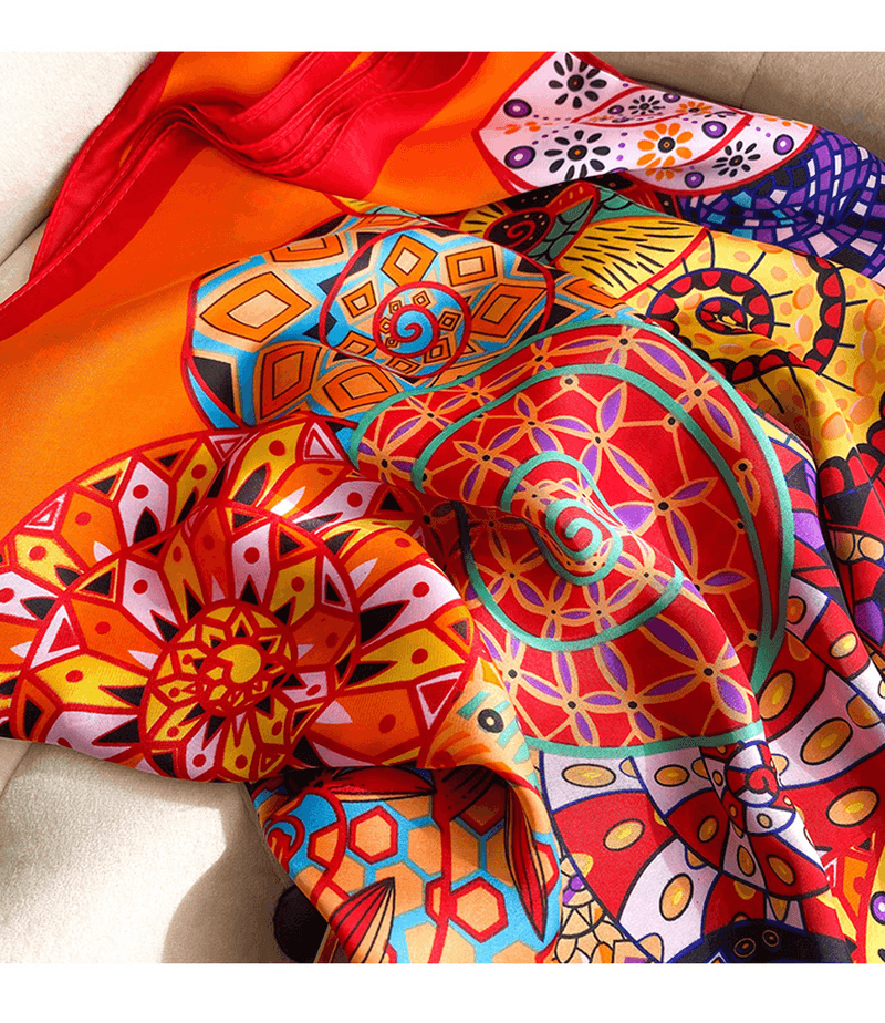 floral tie-dye gauze scarf shawl, view 8 - MRSLM