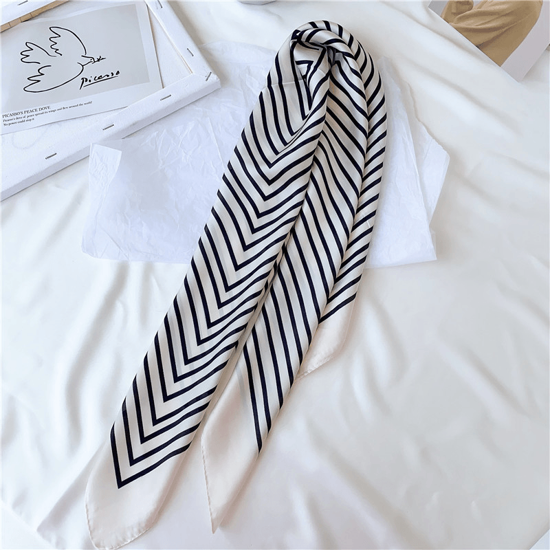 small square silk-like scarf, view 2 - MRSLM