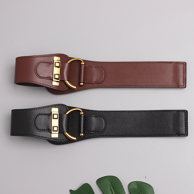 Wide Belt Women'S Elastic Decoration with Dress, Waist Sweater, Versatile Waist down Jacket, Coat Waist Seal