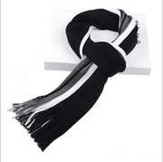 striped tassel scarf, view 3 - MRSLM