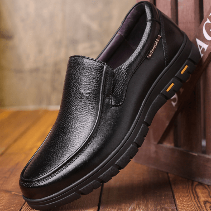 Men Cow Leather Slip Resistant Soft Sole Business Oxfords - MRSLM